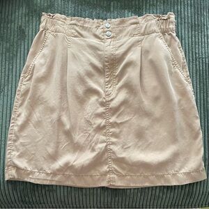 Stylish Tan Skirt Tall Paper Bag Waist